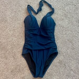 Cupshe One Piece Swimsuit, NWT, M, Navy, Halter